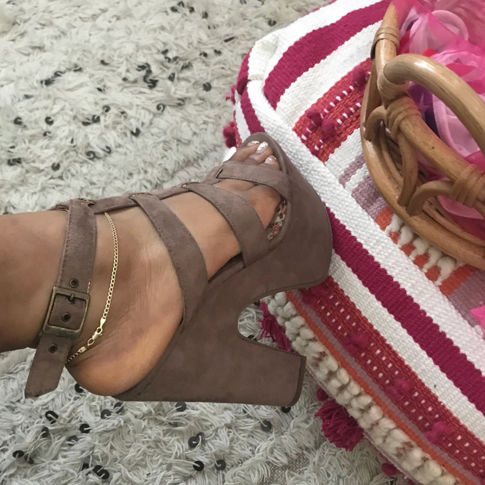 Taupe Chunky Platforms